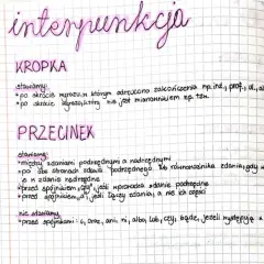 Zapisane zasady interpunkcji: kiedy stawiamy kropkę, a kiedy przecinek. Wyjaśnienia dotyczą skrótów, zdań podrzędnych i nadrzędnych, a także użycia spójników.