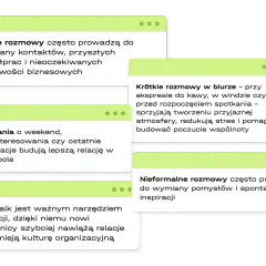 Luźne rozmowy, pytania o weekend i small talk to ciekawe pytania, które budują relacje i inspirują.