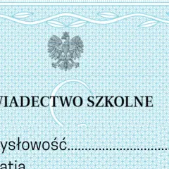 Świadectwo szkolne z paskiem, z godłem Polski. Ocena z pomysłowości to szóstka!
