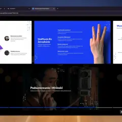 Prezentacja stworzona przez ai do tworzenia prezentacji, omawiająca wyzwania i szanse związane z zarządzaniem pokoleniami Z i Milenialsów w Google LLC.