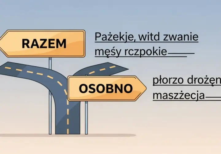 Rozdroże dróg z tabliczkami "RAZEM" i "OSOBNO". Wybór ścieżki, niekoniecznie razem czy osobno, prowadzi do różnych rozwiązań.