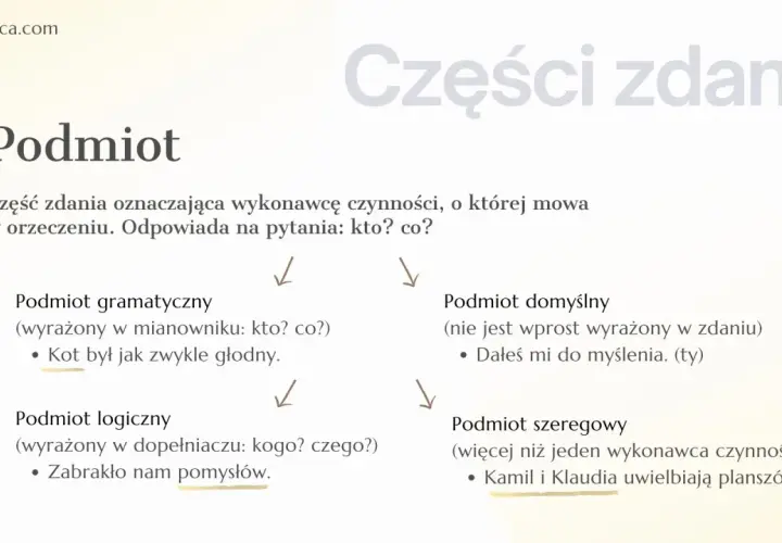 Podmiot szeregowy to więcej niż jeden wykonawca czynności, np. Kamil i Klaudia uwielbiają planszówki.