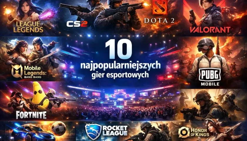 League of Legends, CS2, Dota 2, Valorant, Mobile Legends, PUBG, Fortnite, Rocket League, Honor of Kings – to najpopularniejsza gra na świecie i inne hity esportu.