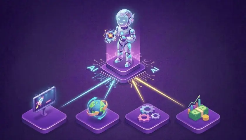 Robot AI steruje rozwojem: reklama, globalne procesy, mechanizmy i finanse. Czy to wszystko naraz?