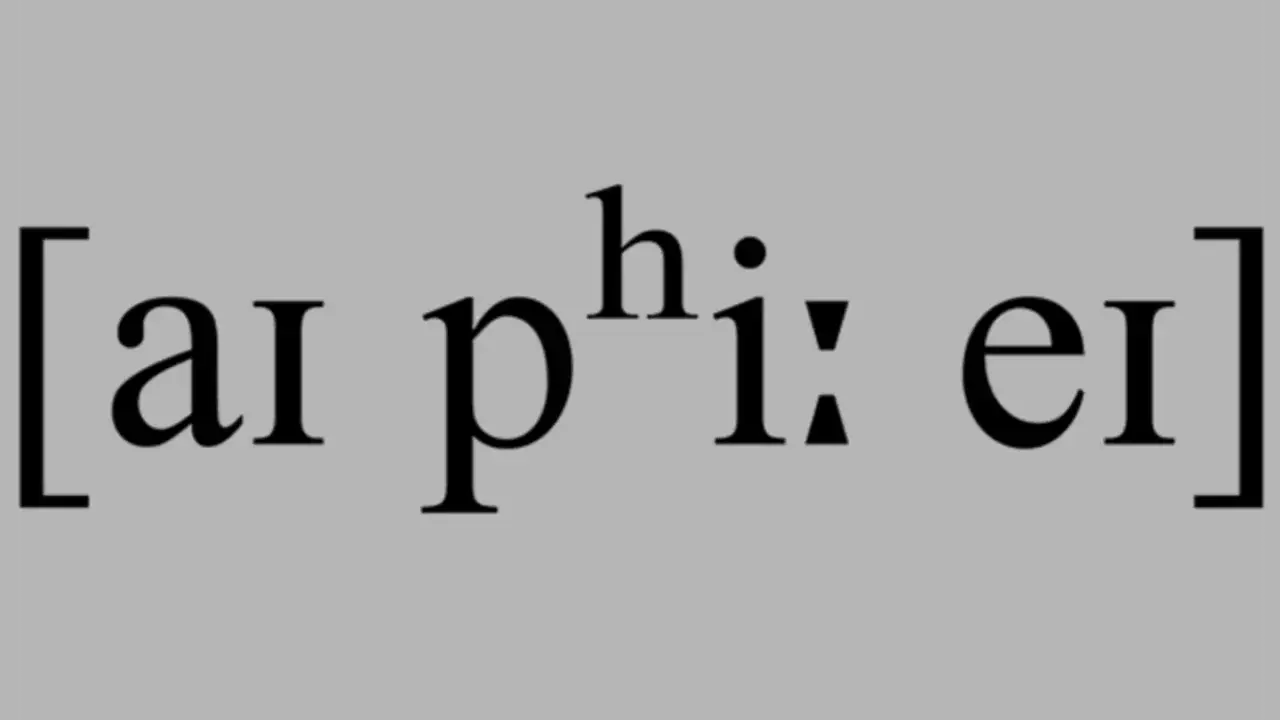 Zapis fonetyczny [aɪ pʰiː eɪ] przedstawia wymowę słowa.